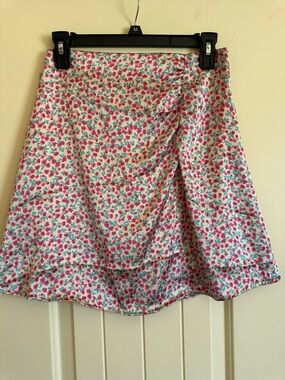 Japna Pink & Teal Floral Circle Skirt